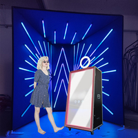 Miroir photo personnalisé en bois en gros, cabine photo selfie vidéo, accessoires gratuits, miroir photo 115 cm