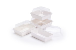 Boîte à gâteaux personnalisée Sandwich Hamburger Rectangle carré pain Hot Dog papier kraft avec couvercle en plastique transparent emballage alimentaire jetable - Product Image 6