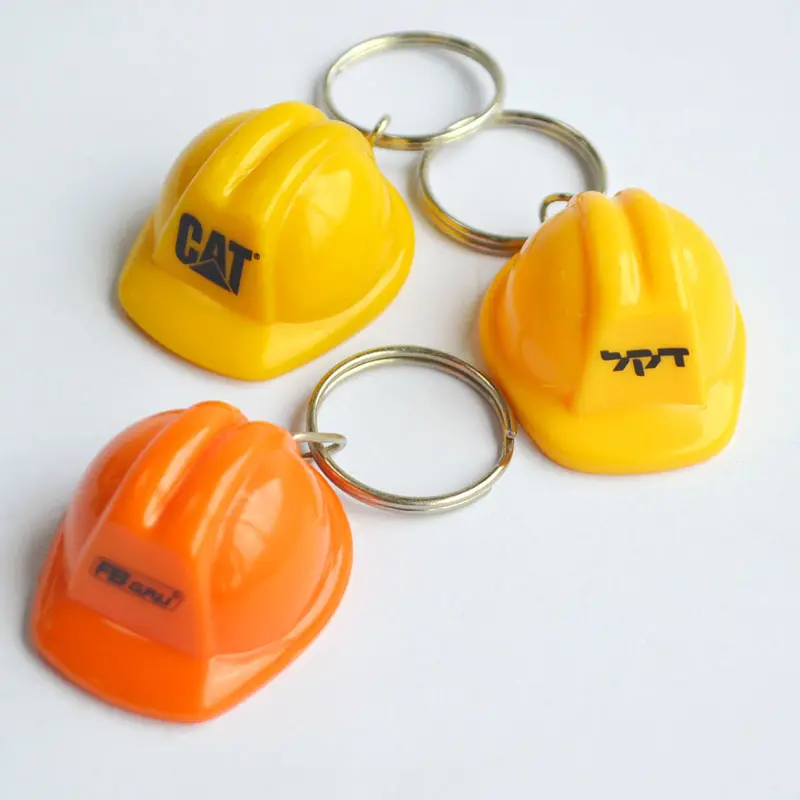 Benutzer definierte Mode Kunststoff Günstige Promotion Schlüssel bund Sicherheit Schutzhelm Schlüssel bund Mini Werbung Helm Schlüssel anhänger