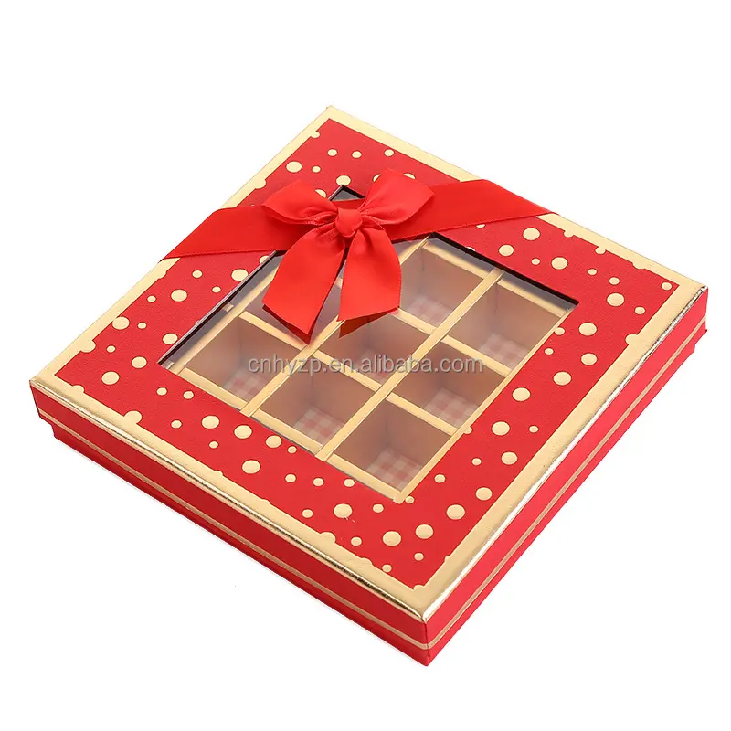 カスタマイズされたファンシークリスマスギフトフードチョコレートジュエリーペンペーパークリアウィンドウ付きリジッドボックス