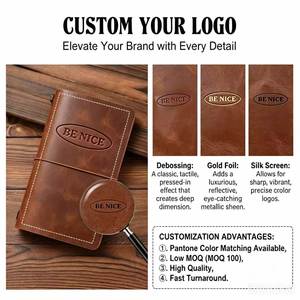 Libreta de PU con Logotipo Personalizado ODM, Diario A6 de Cuero Vintage para Escribir, Cuaderno de Viaje Diario con Banda Elástica, Regalo con Logotipo para Escribir - Product Image 4