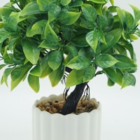 Petit arbre artificiel Banyan Bonsai, plante verte de simulation, décoration de bureau, salon, hôtel, ornements de table