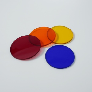 Ensemble de filtres de couleur en verre optique (rouge jaune) Schott <span class=keywords><strong>Hoya</strong></span> équivalent pour expériences éducatives Sources lumineuses 90% Transmittance - Product Image 1