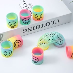<b>Mini</b> Smiley Rainbow Spring Rings Plastic Elastic Toy For Children 4-6 Years Old <b>Hands</b> On Brain Building Jewelry Making Toys - Product Image 3