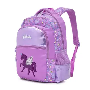 Nueva Oxford púrpura dibujos animados lindo impreso unicornio impermeable mochila para niños poliéster marca mochila bebé mochilas escolares niñas