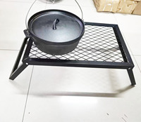 Grille de cuisson portable pliante pour camping et patio en Australie-Foyer extérieur en acier noir