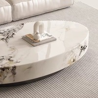 Table basse en marbre naturel de luxe léger, design carré flottant moderne, sensation haut de gamme pour hôtel et salon