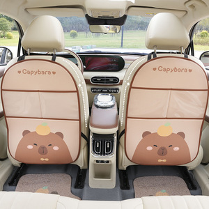 Capybara Car <b>Seat</b> Back Kick Pad Leather Multifunctional <b>Storage</b> For Kids 3-6 Years - Product Image 4