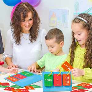 Material didáctico para el aula de escuela primaria en casa: Tabla de porcentaje de doble cara, tabla de decimales y tarjetas manipulativas de fracciones - Product Image 2
