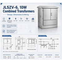 Transformateur combiné 300/5A 10kV JLSZV-6/10W classe 0.2S pour utilisation en extérieur dans les boîtes de mesure et la distribution d'énergie