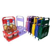 Panier de transport pliable en plastique pour 4 bouteilles d'eau