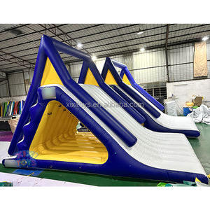 XIXI TOYS Torre de salto flotante de agua inflable de PVC duradero/Torre DE ACCIÓN DE AGUA flotante inflable con tobogán y gota de agua - Product Image 6