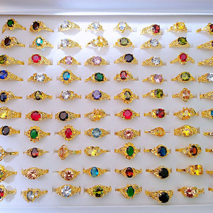 Anéis de Cristal Brilhantes por Atacado, Lotes Mistos de Anéis para Noivado e Casamento - Product Image 4