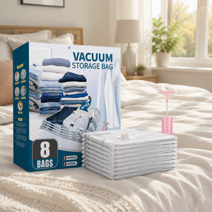 Bolsas de Compresión al Vacío para Viaje AirBaker, Reutilizables, sin Necesidad de Bomba, para Empacar Ropa en Maletas - Product Image 1