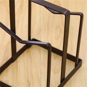 Étagères de rangement de cuisine modernes à double niveau en acier inoxydable pour couteaux, planches à découper, casseroles, assiettes, vaisselle - Product Image 3