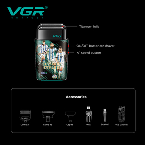 ערכת גילוח מקצועית VGR V-871 S3 אלחוטית, מכונת תספורת נטענת לגברים - Product Image 5