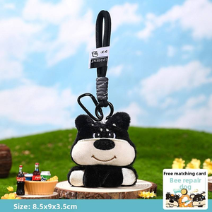 LLavero de cachorro de abeja de felpa suave, cordones personalizados, colgante de mochila escolar, venta al por mayor, monedero de muñeca, dijes, llavero de regalo pequeño, llaveros - Product Image 5
