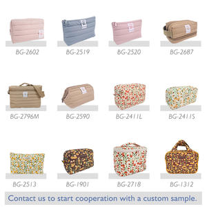 Bolsa de Maquillaje Estética a Medida Diseñador Acolchado de Algodón Natural Orgánico Beauty Cosmético <span class=keywords><strong>Bolsas</strong></span> de Toallas para Mu - Product Image 4