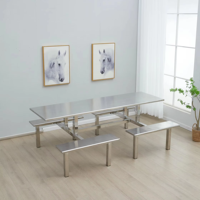 Ensemble de salle à manger en métal Mobilier moderne Chaises de salle à manger Table à manger et ensemble de chaises en acier inoxydable 1 pièce