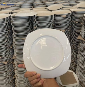 Platos Cuadrados Blancos de Cerámica de 10.5 Pulgadas al por Mayor, Platos Planos de Porcelana para Restaurantes, Hoteles, Stock de Fábrica, Baratos al por Mayor - Product Image 5