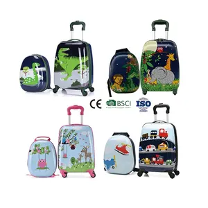 行李箱儿童流行卡通设计16英寸行李箱套装拉杆箱带12英寸儿童旅行背包行李箱套装