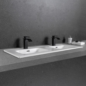 Deluxe bồn rửa đôi lưu vực phòng tắm tủ quần áo 120cm chiều rộng thiết kế hiện đại hình chữ nhật cho khách sạn và trung tâm - Product Image 4