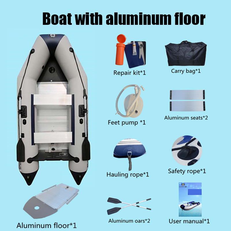Barca d'assalto con pavimento in alluminio + Accessorie
