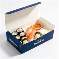 Boîte d'emballage en papier magnétique de luxe personnalisée pour gâteaux de sushi à emporter, avec inserts pour crêpes et sushis gonflés