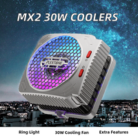 Radiateur de téléphone portable MX2, refroidisseur de téléphone de jeu 30W, lumière annulaire RGB, radiateur thermique à semi-conducteurs, refroidissement par overclocking, ventilateur à 9 pales