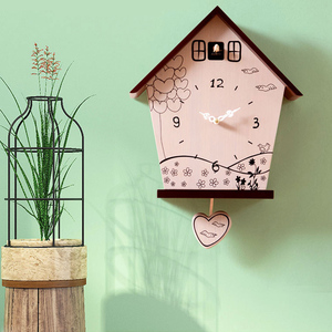 Orologio da parete 14 pollici orologio da parete a cucù di uccelli da cartone animato altalena orologio al quarzo casa Decro camera da letto bambini personalità giorno allarme - Product Image 2