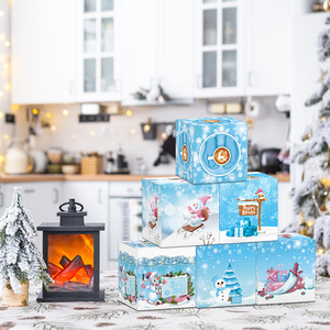 Cajas de Regalo Plegables Cuadradas Navideñas para Bebés y Niños, Impresión Personalizada, 7*7*7cm, Juego de Cajas para Dulces y Galletas para Pequeñas Empresas - Product Image 2