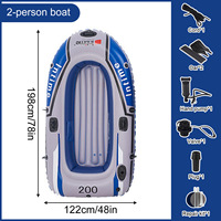 Bateau de pêche gonflable populaire en PVC pour 2 personnes avec ensemble de pagaies pour l'aventure en mer ou l'utilisation de bateaux à air Catégorie Bateaux à rames