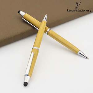 Stylo bille et stylet en bambou 2-en-1 élégant, écologique, personnalisable avec logo, vente en gros - Product Image 6