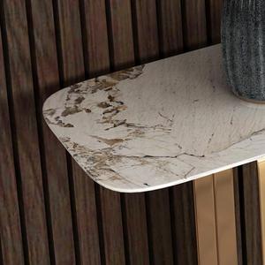 <span class=keywords><strong>Table</strong></span> <span class=keywords><strong>console</strong></span> moderne <span class=keywords><strong>extensible</strong></span> avec plateau en marbre et structure en métal de luxe pour hôtel et salon, meuble d'entrée et de couloir - Product Image 4