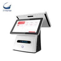 Terminal de pago RFID para programas de fidelización de restaurantes Sistema POS cuadrado con impresora para exposiciones y caja registradora POS