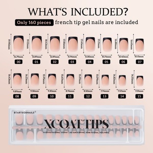 XCOATTIPS Faux Ongles Style Français Qualité Salon Vente en Gros Courts Carrés en Gel Souple X Coat French Tip Meilleurs Ongles à Coller - Product Image 6