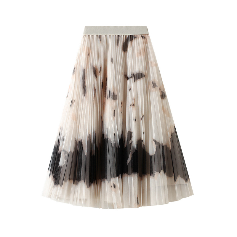 Женская облегающая юбка с разрезом R32048S, модная маленькая юбка в европейском стиле с цветочным принтом, 2021