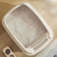 Bac à litière pour chat en plastique portable avec fonction de nettoyage facile, contrôle des odeurs et grande capacité - Conception amovible pour chats et petits animaux