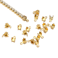 Chaîne Griffe Zircon en Acier Inoxydable Fermoir Chaîne Diamant Clip Bijoux DIY Bracelet Accessoires de Connexion Plaqué Or 18K PVD