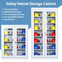 Armoire de rangement multifonctionnelle pour casques de sécurité, comprenant un meuble de placement de casques et un casier de dépôt de casques pour atelier