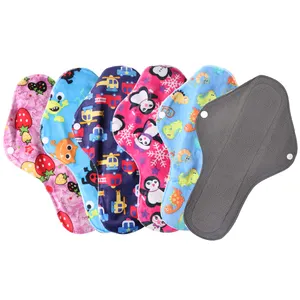 Wholesale Reusable Sanitary Pads Bamboo Menstrual Pads Napkins for Women Private Label Feminine Comfort Always Lady Period Pad