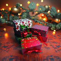 Boîte cadeau de Noël en carton rigide pliable magnétique à prix de gros, avec matériaux recyclés et impression de logo personnalisée