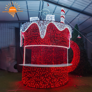 <span class=keywords><strong>Mug</strong></span> géant pour chocolat chaud, stand de vente ambulante, décorations de Noël personnalisées, décorations commerciales, motif de tasse à café en 3D, lumière LED extérieure - Product Image 2