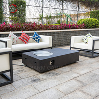 Table rectangulaire de foyer à gaz de style moderne de haute qualité pour l'extérieur Table de chauffage au gaz propane pour l'extérieur