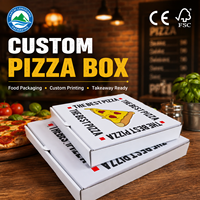 Boîtes à pizza personnalisées en gros, recyclables, de 9/12/14/16/18 pouces, avec logo, en carton ondulé, emballage alimentaire à fentes