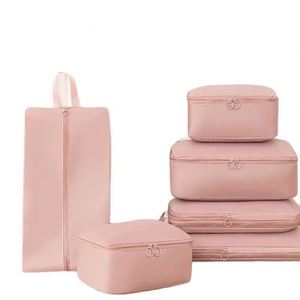 Ensemble de 6 sacs de compression de voyage grande capacité en tissu à mémoire de forme pour un emballage pratique des bagages - Product Image 6