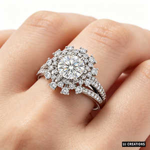Personnalisé S925 | 10K | 14K | Bague de mariage en or massif 18 carats avec diamant rond brillant de 1,00 carat cultivé en laboratoire, qualité VVS-VS - Product Image 4