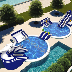 Di nuova progettazione esplosivo PVC gonfiabile commerciale scivolo d'acqua parco acquatico combinazione per attrezzature da gioco d'acqua - Product Image 1