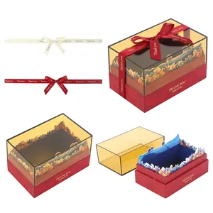 미디 공장 사용자 정의 리본 활 선물 포장 상자 선물 상자 포장 용 사전 묶인 리본 활