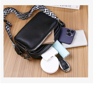 <span class=keywords><strong>Sac</strong></span> messager imperméable pour femme <span class=keywords><strong>avec</strong></span> <span class=keywords><strong>large</strong></span> <span class=keywords><strong>sangle</strong></span> tissée et fermeture à glissière <span class=keywords><strong>avec</strong></span> compartiment pour téléphone - Product Image 6